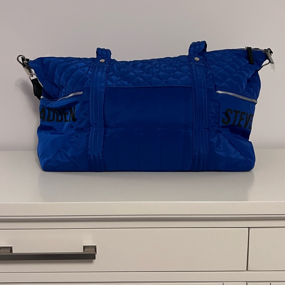 Steve Madden Quilted Blue Duffle Bag